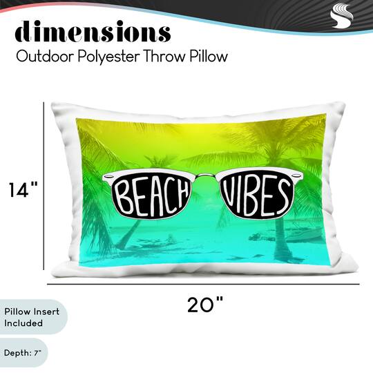 Stupell Industries 14" x 20" Beach Vibes Sunglasses Printed Outdoor Throw Pillow